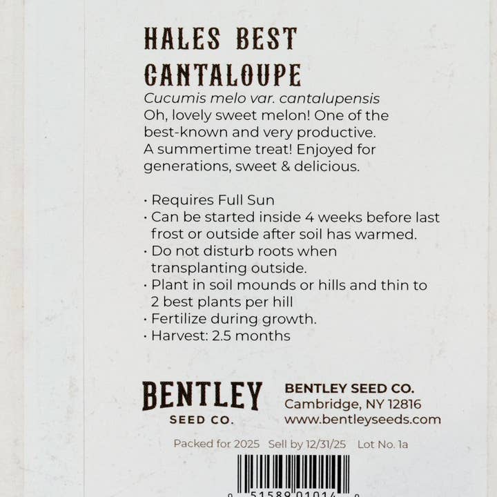 Bentley Seed Co. - Wholesale Plant Seeds - Cantaloupe-Hales Best 18231