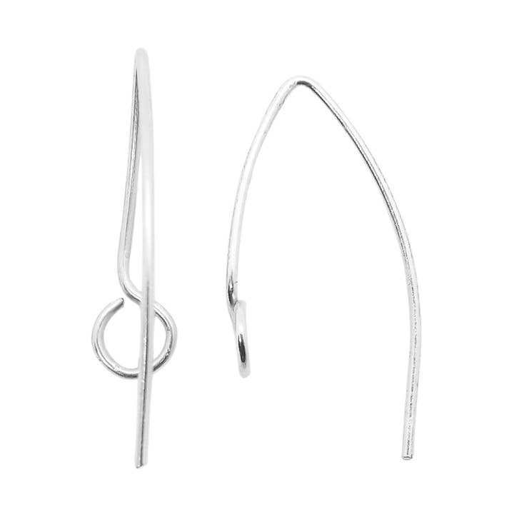 FSF-242 Silver Overlay Long Arch Loop Earwire for wholesale by Bali Designs