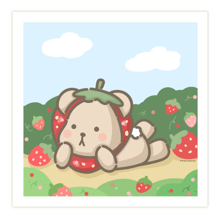 Strawberry Fields Taro Art Print for wholesale by Wonki Studios