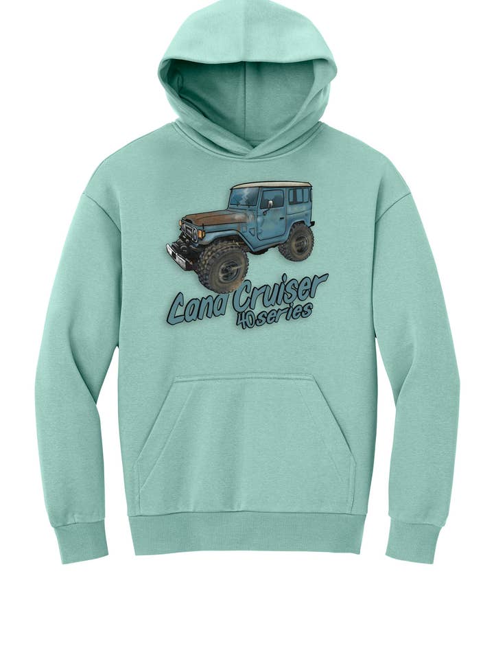 Land Cruiser 40 Series Vintage Hoodie | FJ40 Patina Art | Battle Born Clothing for wholesale by Battle Born Clothing and Print