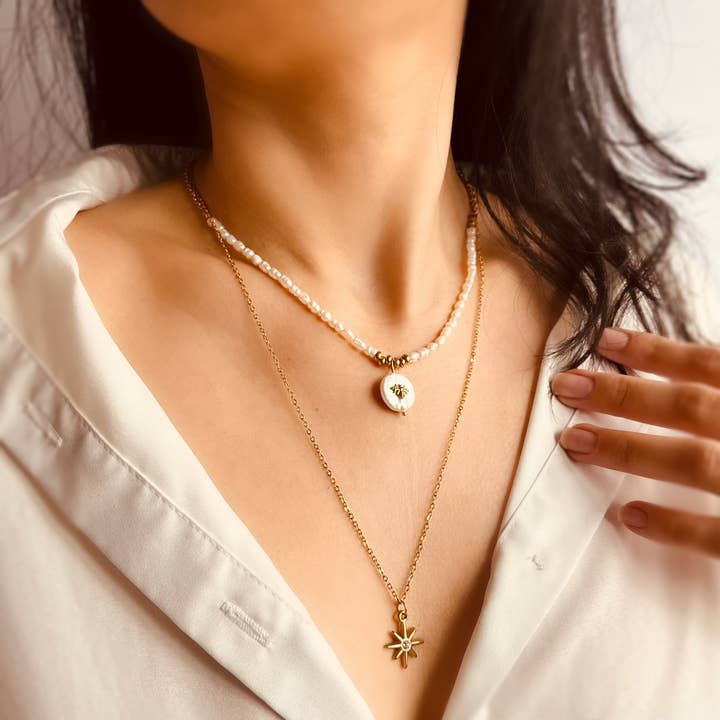 Collier BEE - Collier de perles baroques de Bohême pour la vente par XIPAIA