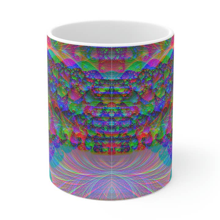 Rainbow Lear Fractals Ceramic Mug 11oz for wholesale by Lilly's Artwork