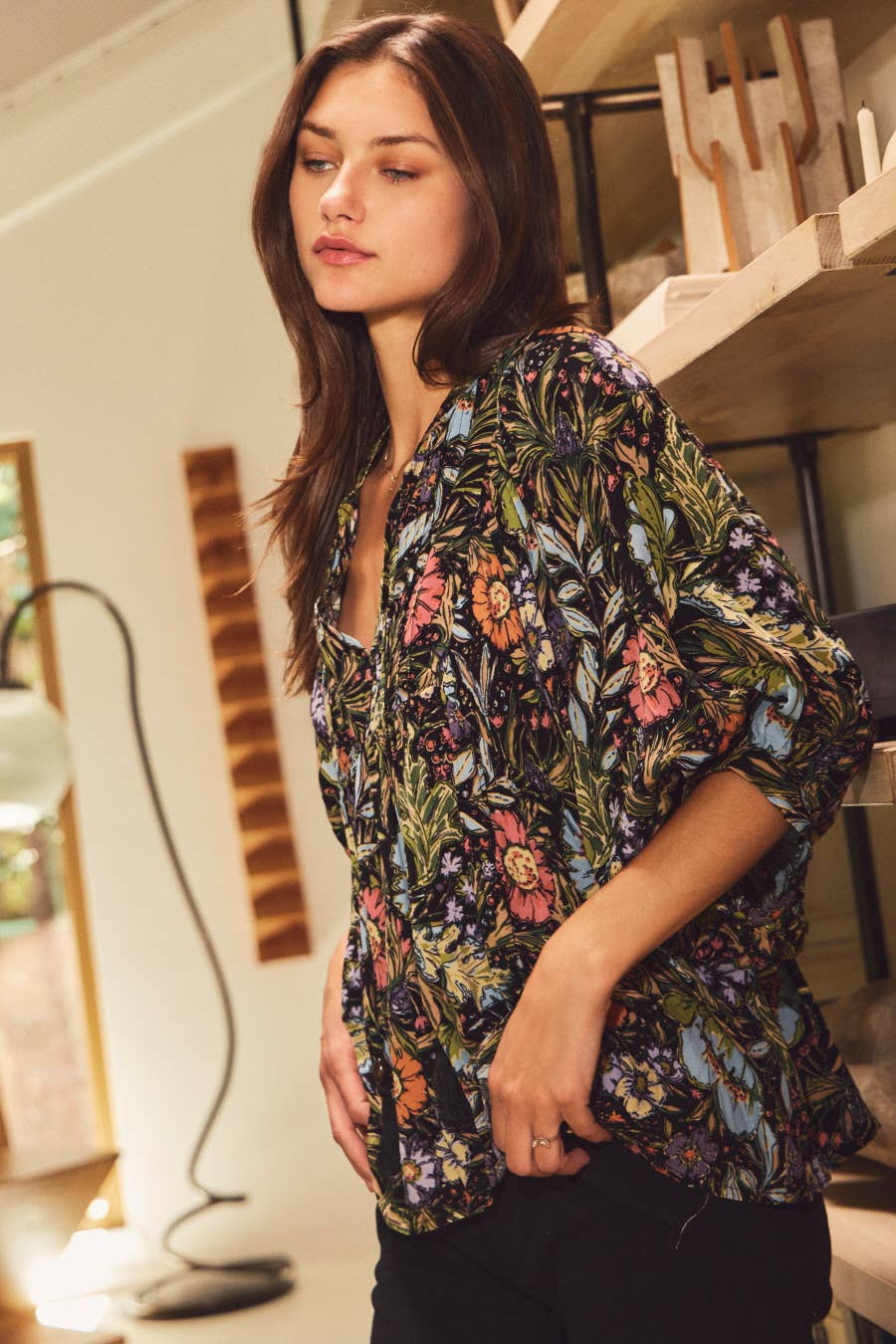 Oddi - Wholesale Blouse - Women's - Bohemian Floral Peasant Blouse7