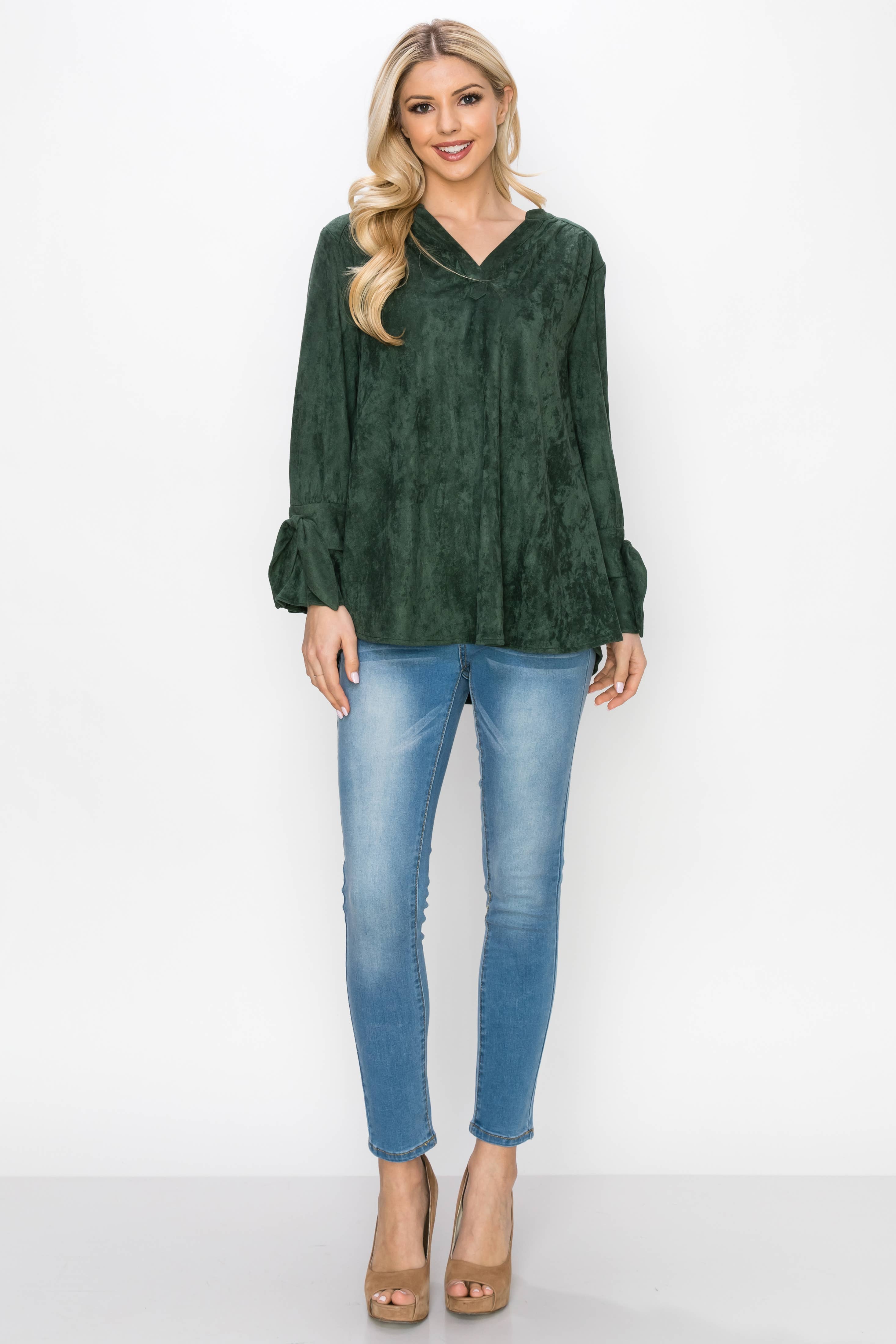 Joh Apparel - Wholesale Blouse - Women's - Abia Stretch Suede Top24