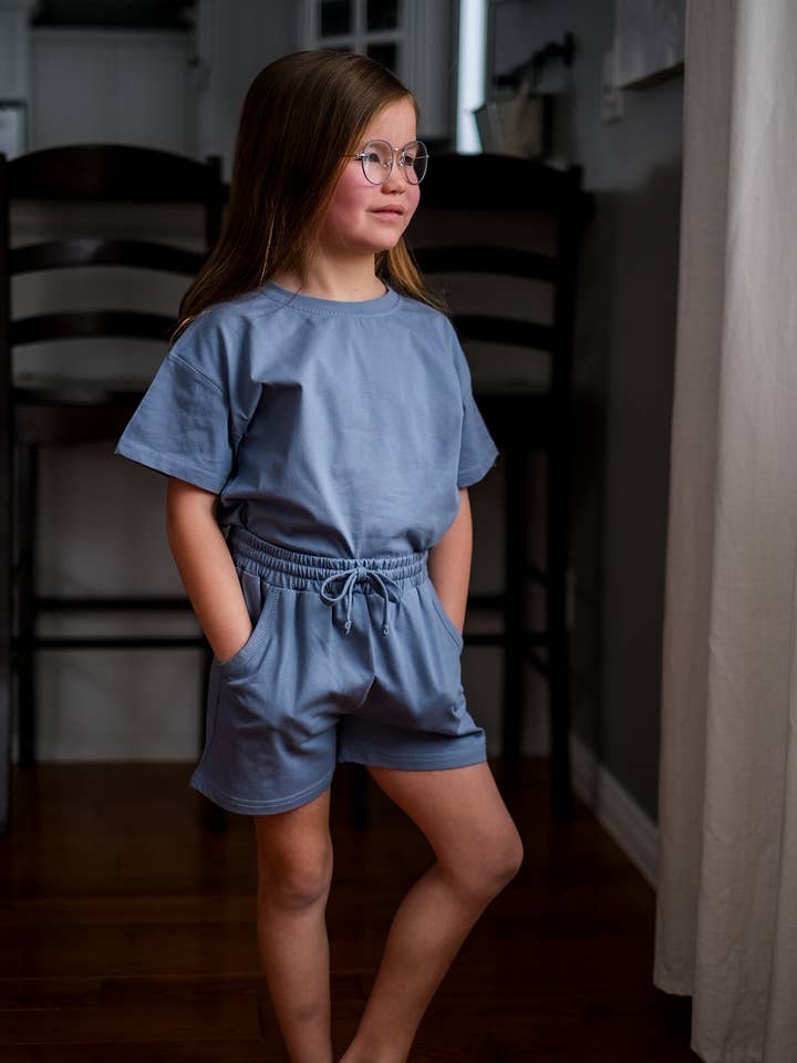 Bee&Magnolia - Wholesale Top & Short Set - Kids - Organic Cotton Short Set - Clouded Indigo4