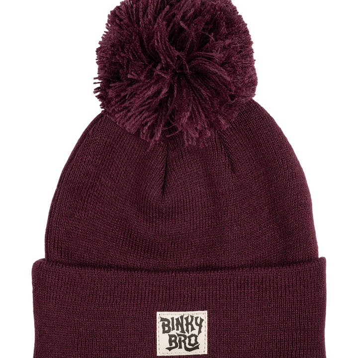 Kids Beanie PowPow Maroon for wholesale by BinkyBro