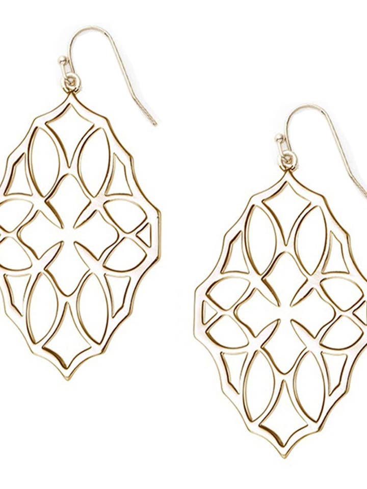 Believer Large Drop øreringe i guld for engroshandel hos Natalie Wood Designs