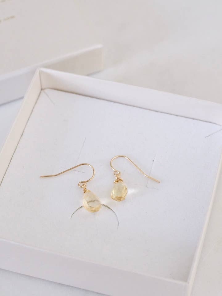Citrine Simple Earrings for wholesale by ERIJEWELRY