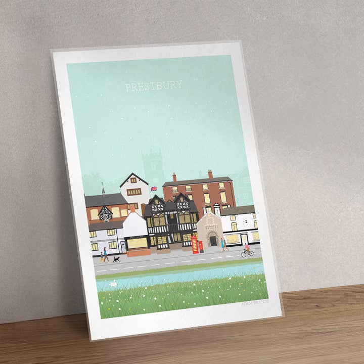 Prestbury Art Print for wholesale by Adam Francis Illustrator