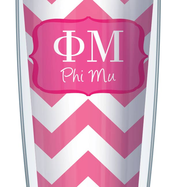 FREEHEART - Wholesale Insulated Mug/Tumbler - Phi Mu Chevron Tumbler