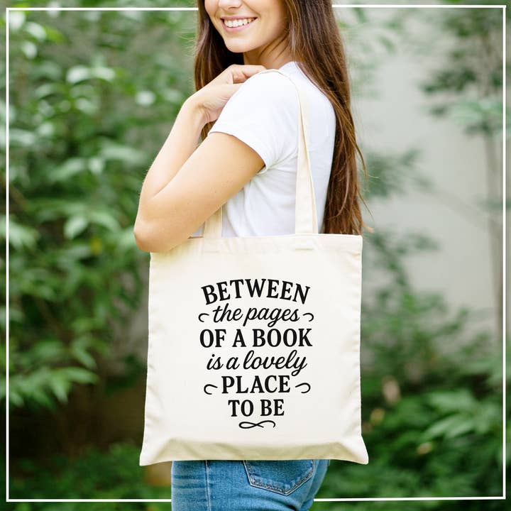 Bookstore Tote Bag, Custom Printed Literary Quote Design Bag for wholesale by BodrumCrafts