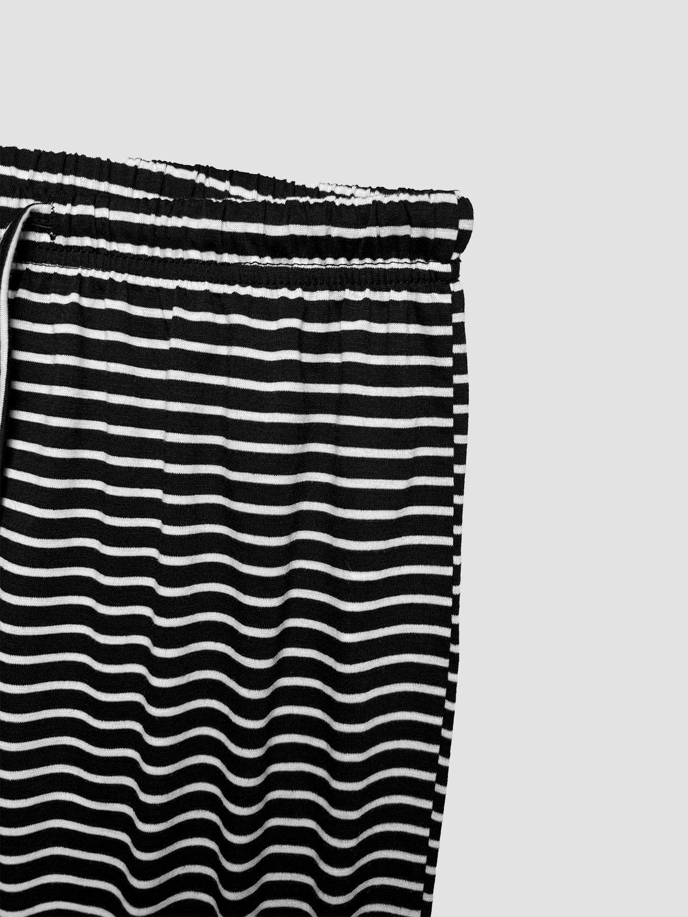 HIDDENBRAND - Wholesale Pants - Women's - Casual drawstring striped print wide-leg lounge pants6