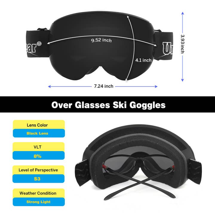 Unigear - Wholesale Swim Goggles - Unisex - Unigear Spherical OTG Anti-fog Ski Goggles with UV400 Lens4