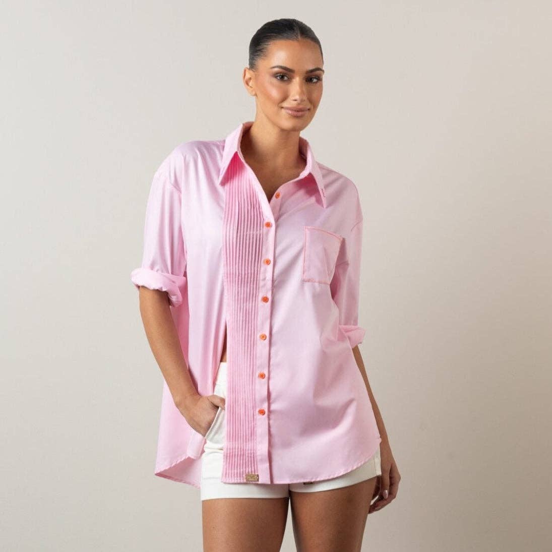 ELIZABETHAN - Vente Chemise à col boutonné – femme - Chemise surdimensionnée élisabéthaine0