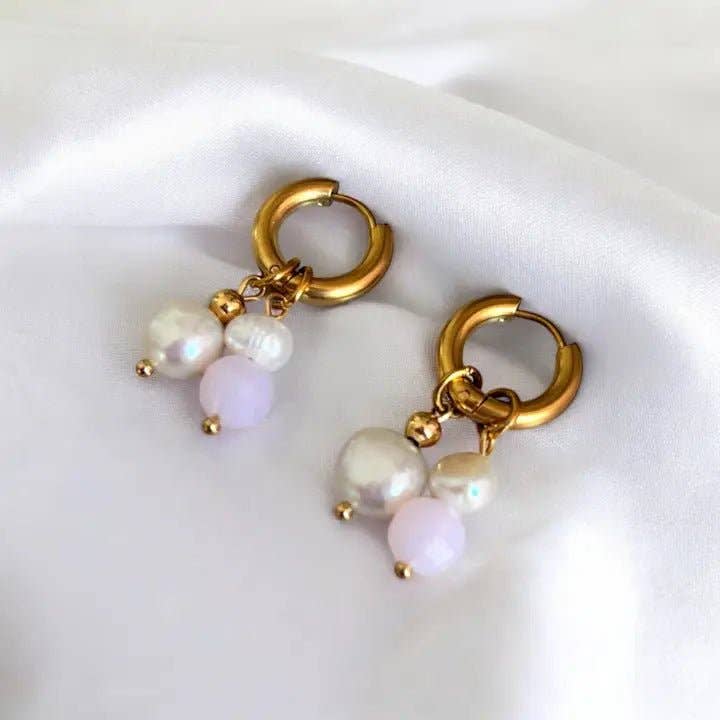 OE! - Wholesale Dangle Earrings - Pearl Rose - cerchi1