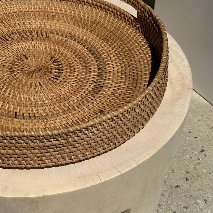 Office Objets - Wholesale Basket - Set of three handcrafted Indonesian wicker baskets in natural rattan (caramel)51