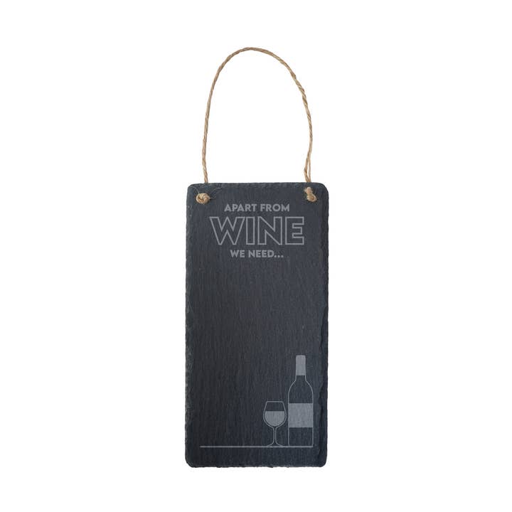 CGB Giftware - Wholesale Sign - 'Apart From Wine...' Long Slate Memo Board 0