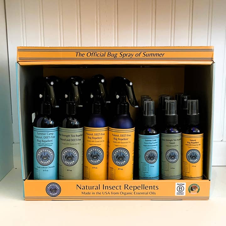 Présentoir prêt à l'emploi assorti de 8 oz et 4 oz pour la vente par Nantucket Spider