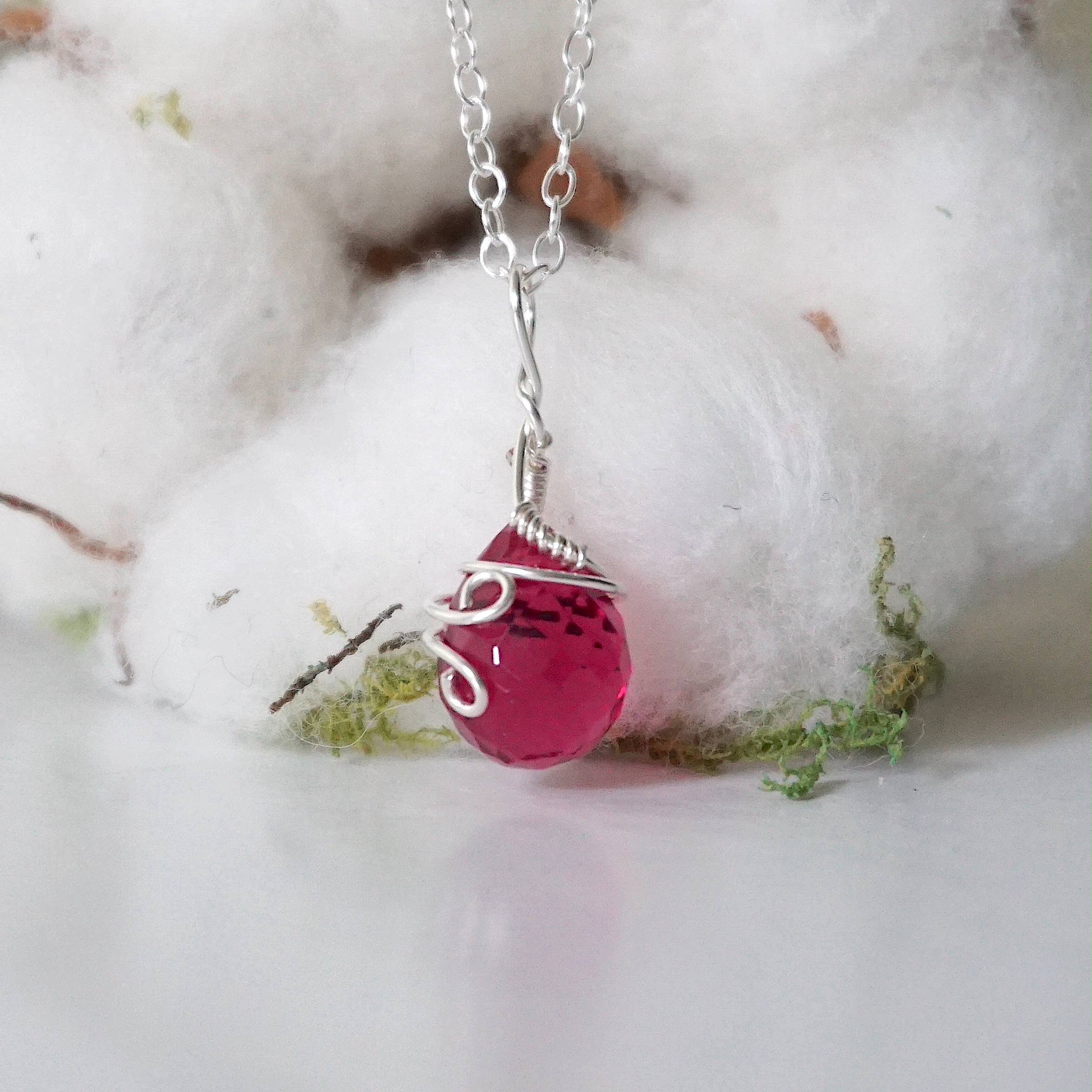 Raw Stone Elegance - Wholesale Pendant/Charm Necklace - Pink Tourmaline Necklace, Pink Charm, October Crystal Gifts1