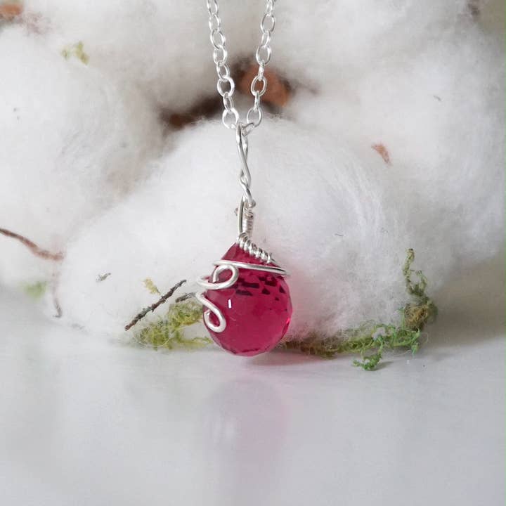 Raw Stone Elegance - Vente Colliers à pendentif - Collier en tourmaline rose, breloque rose, cadeaux en cristal d'octobre1