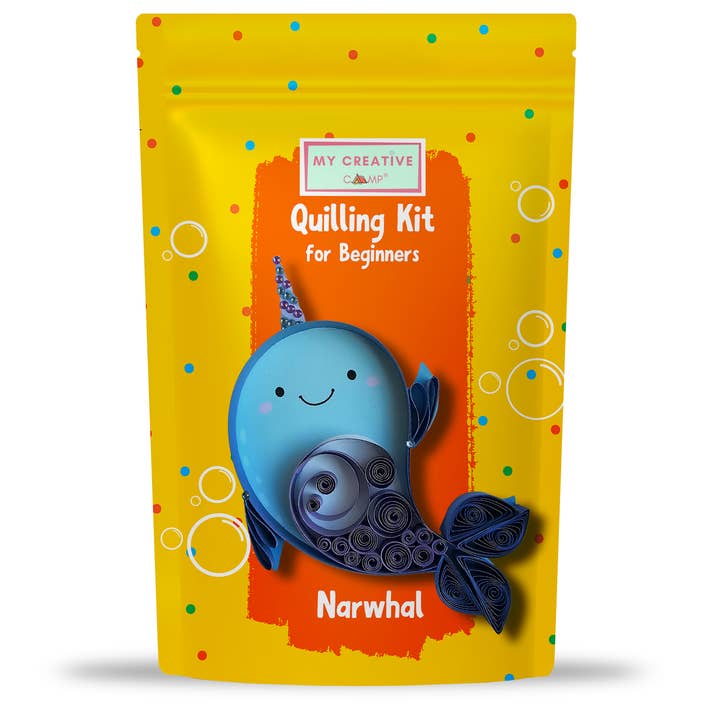 My Creative Camp LLC – wholesale DIY craft kit – Beginner Narwhal Mini Quilling Craft Kit