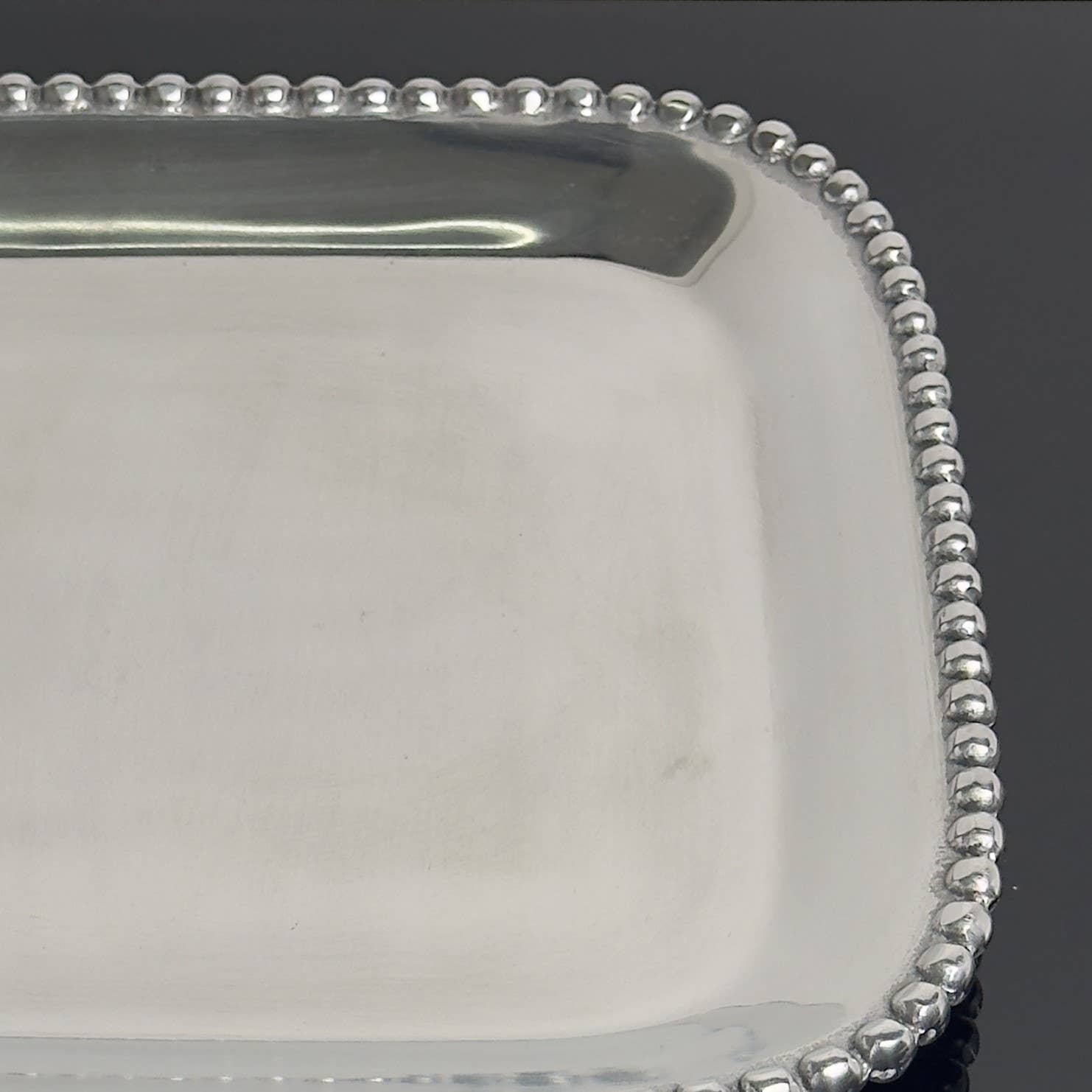 India Handicrafts Inc - Wholesale Platter - Beaded Square Platter2