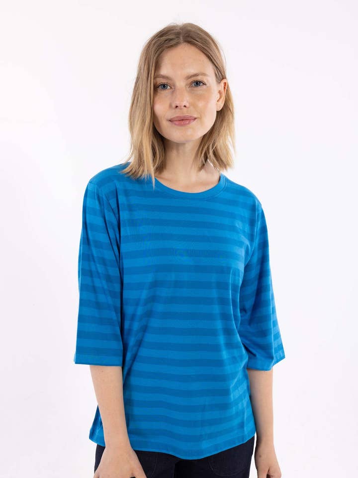 Danebasic Glad T-shirt Azul quente/Azul desbotado por atacado de Danefae København