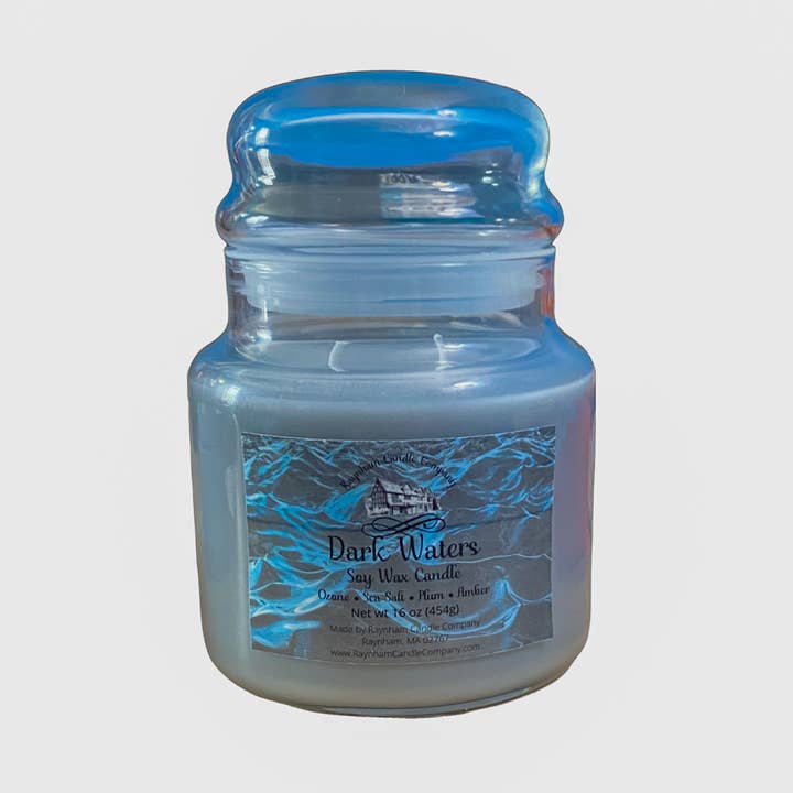 Dark Waters Soy Wax Candle Jar for wholesale by Raynham Candle Company