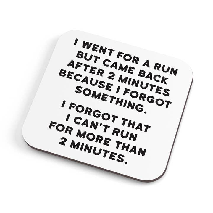 Run Coaster - cork backed and reusable! for wholesale by Redback Cards - ALL duties and tariffs paid