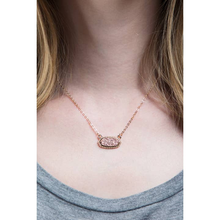 Urbanista - Wholesale Pendant/Charm Necklace - Drusy Accented Short Pendant Necklace3