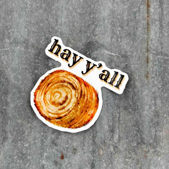 Sage & Soil - Wholesale Sticker - Hay Y'all Funny Haybale Vinyl Die-Cut Sticker1