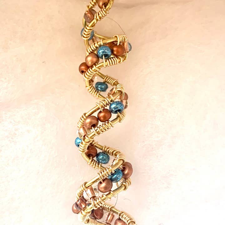 elevated loc jewelry - Wholesale Hair Tie - Blue/Bronze Loc Wrap2