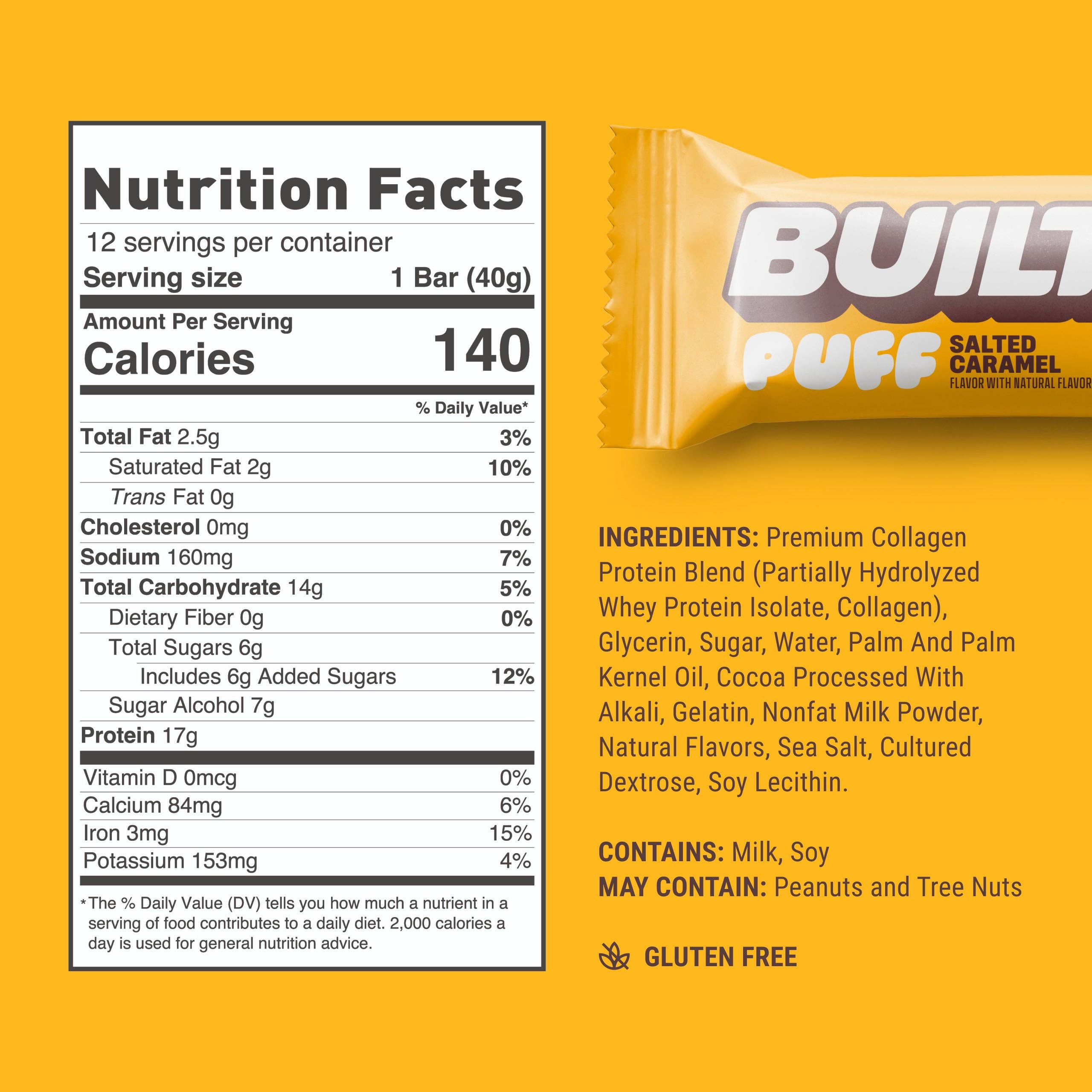 Built Bar - Wholesale Snack Bar - Salted Caramel Puff - 12ct.3