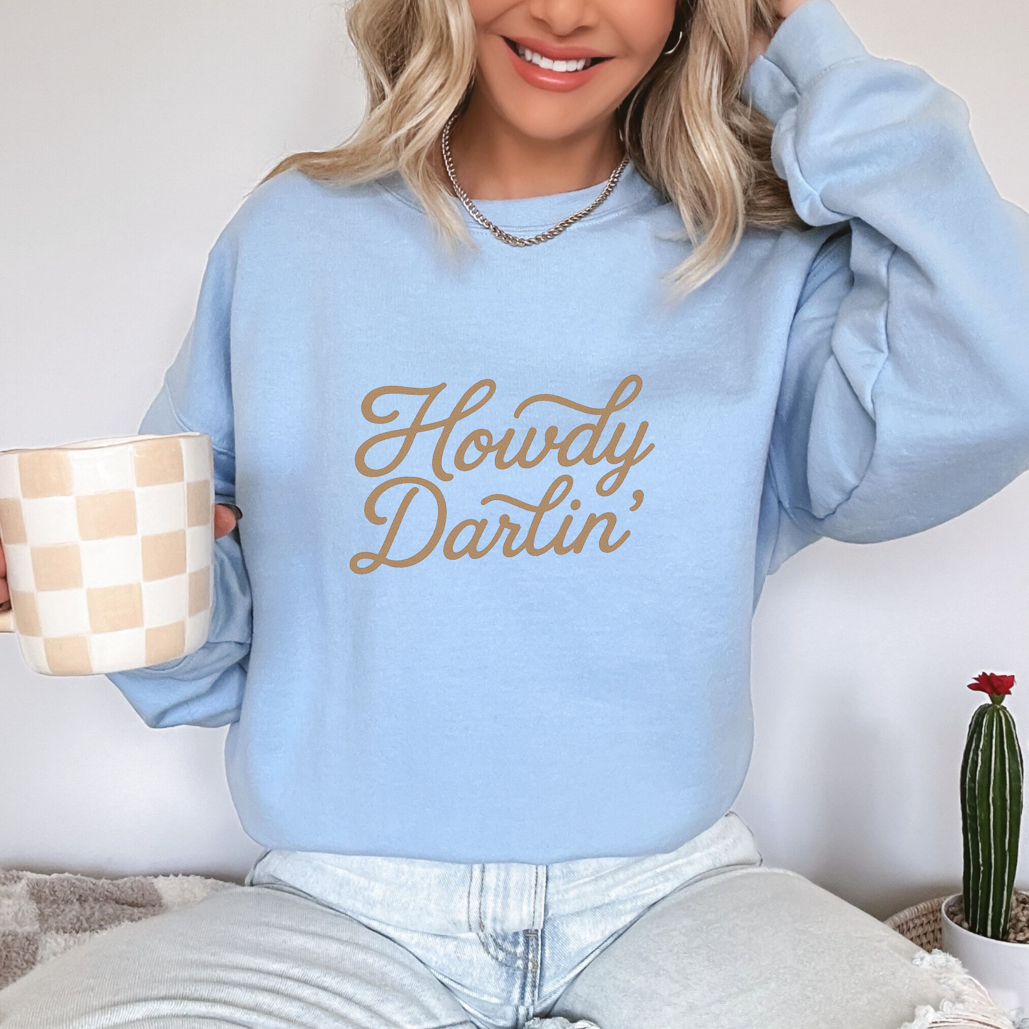 Trendznmore - Modern Graphic Apparel - Wholesale Graphic Sweatshirt - Women's - Howdy Darlin Country Crewneck Sweatshirt4