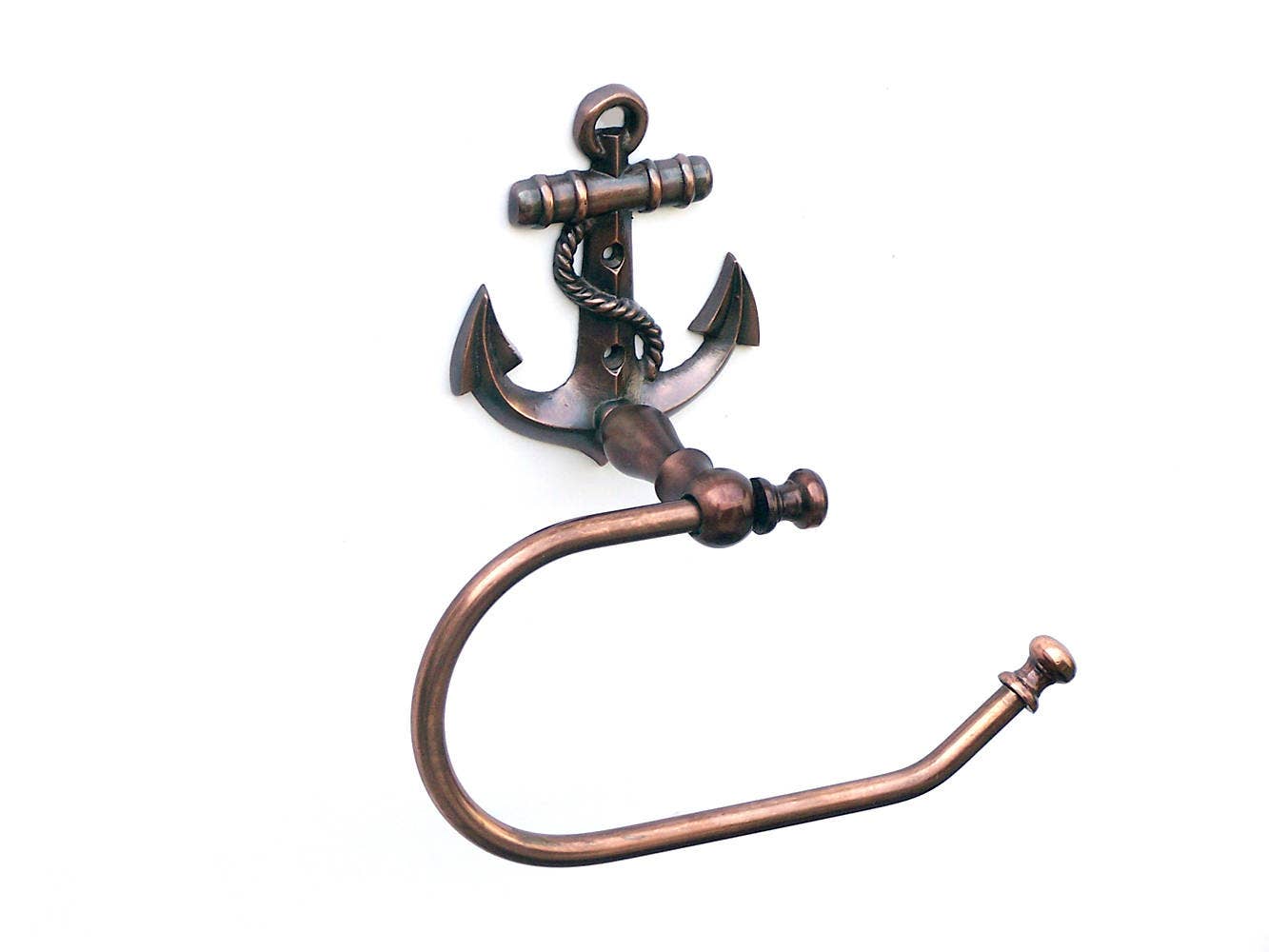 Hampton Nautical - Wholesale Towel Holder/Hanger - Antique Copper Anchor Hand Towel Holder 10"1