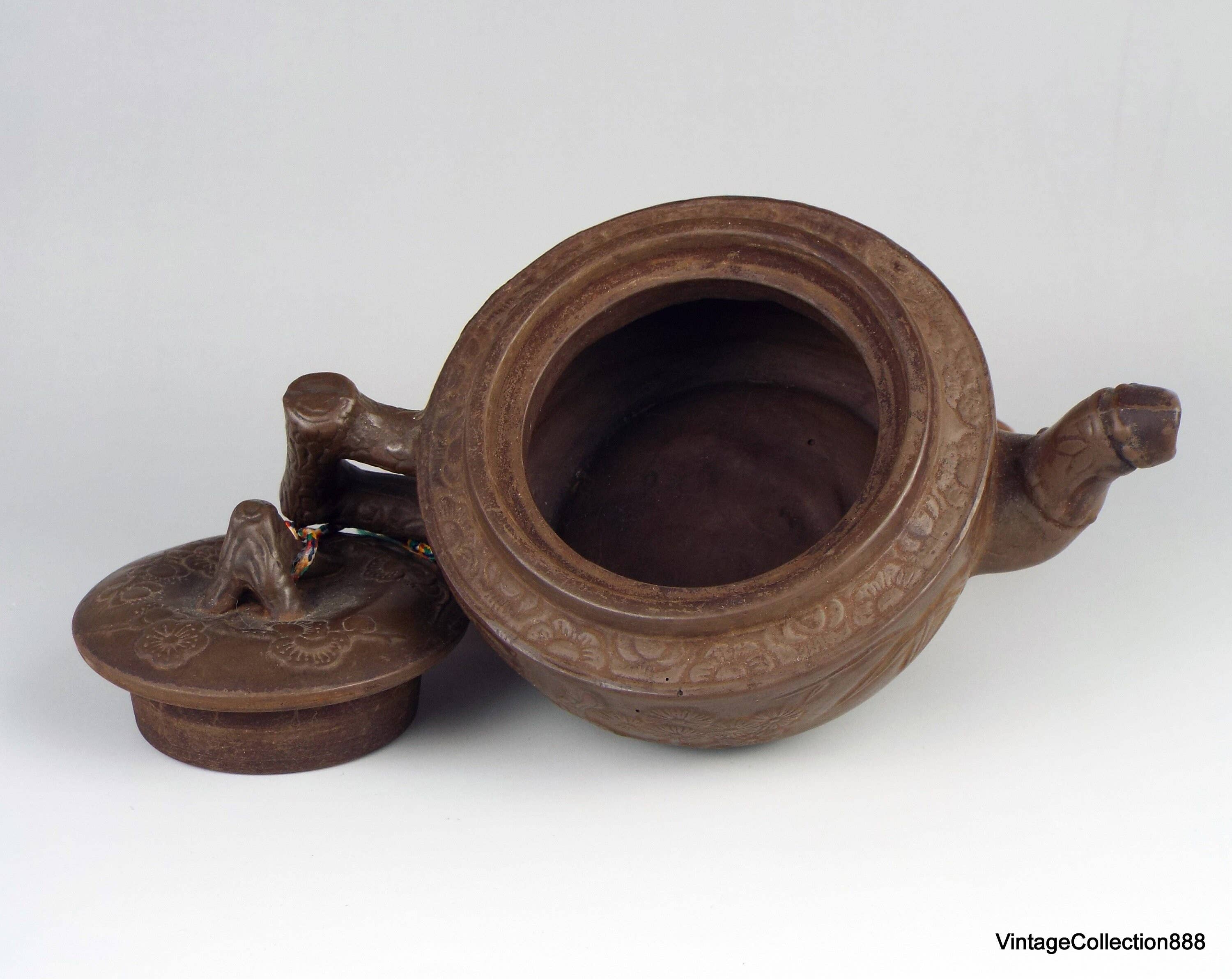 Vintagecollection888 - Wholesale Tea Pot - Old Chinese Clay Teapot with Floral Pattern7