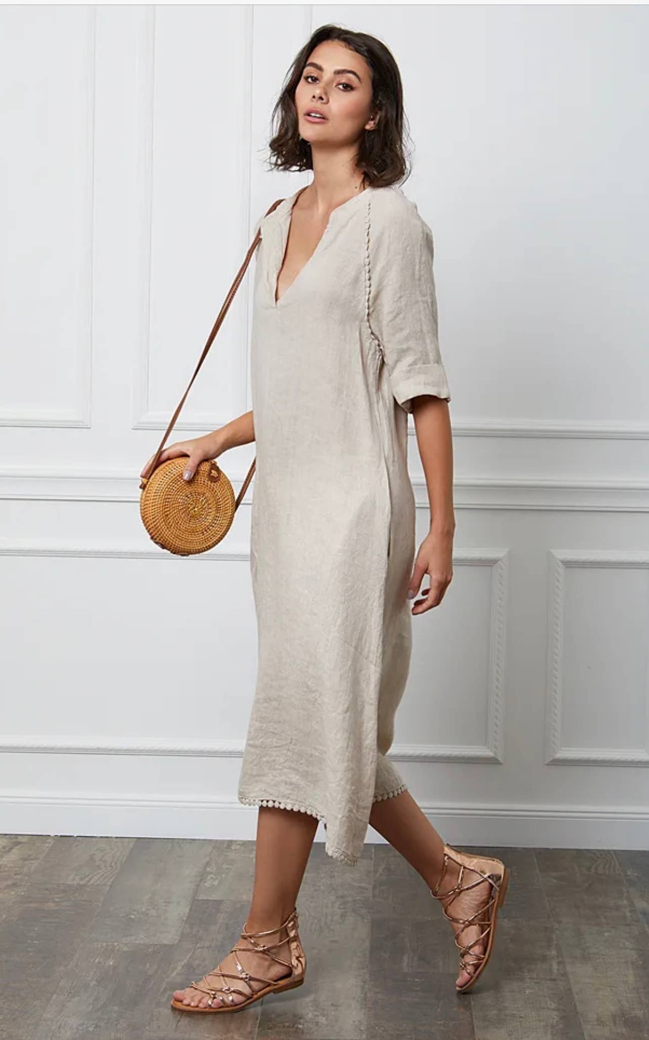 LÉA & LUC - Wholesale Dress - Women's - Long dress in 100% linen REF.716120