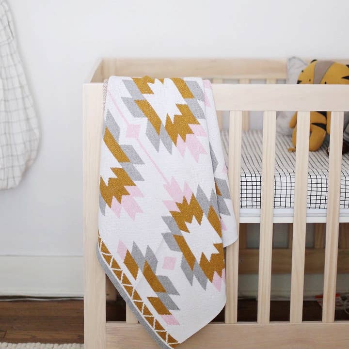 Baby Pink Sedona Throw Blanket for wholesale by Seek & Swoon