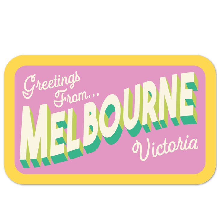 Happy Day People - Wholesale Magnet - Greetings From Melbourne - Large Magnet