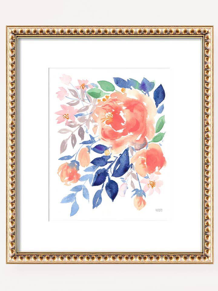 Watercolor Floral Cascade Art Print by Michelle Mospens for wholesale by Michelle Mospens