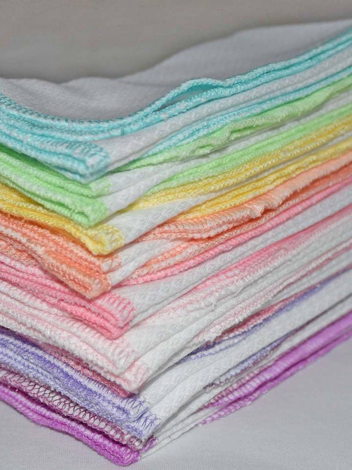 White Birdseye - 11x12 Paperless Unpaper Towels 2 Ply for wholesale by Ginas Soft Cloth Shop