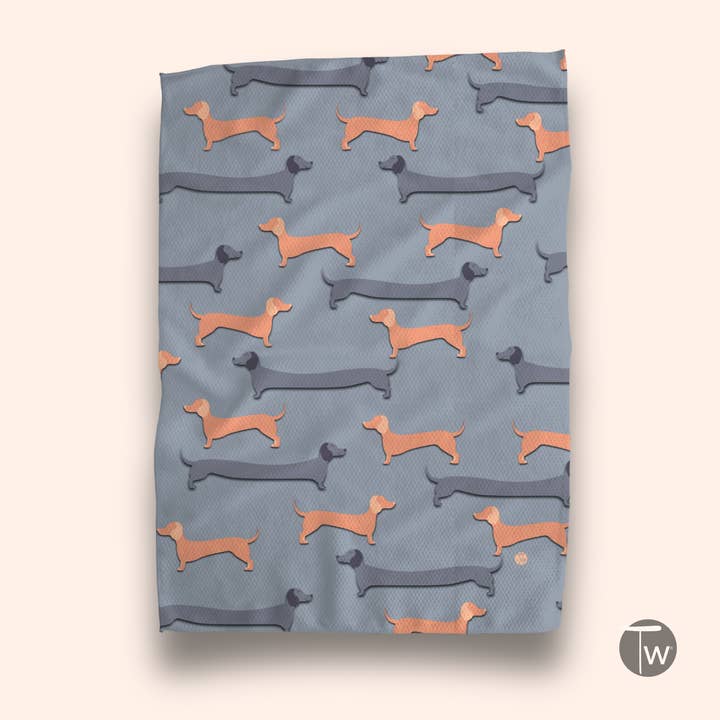 Wiener Social Tea Towel for wholesale by Twisted Wares