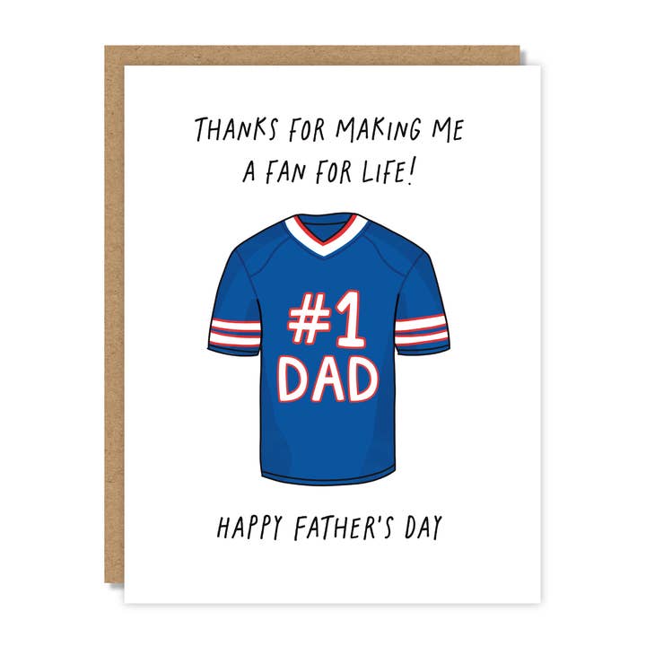Buffalo Bills Fan for Life Fathers Day Card for wholesale by Tiny Buffalo Designs Co.