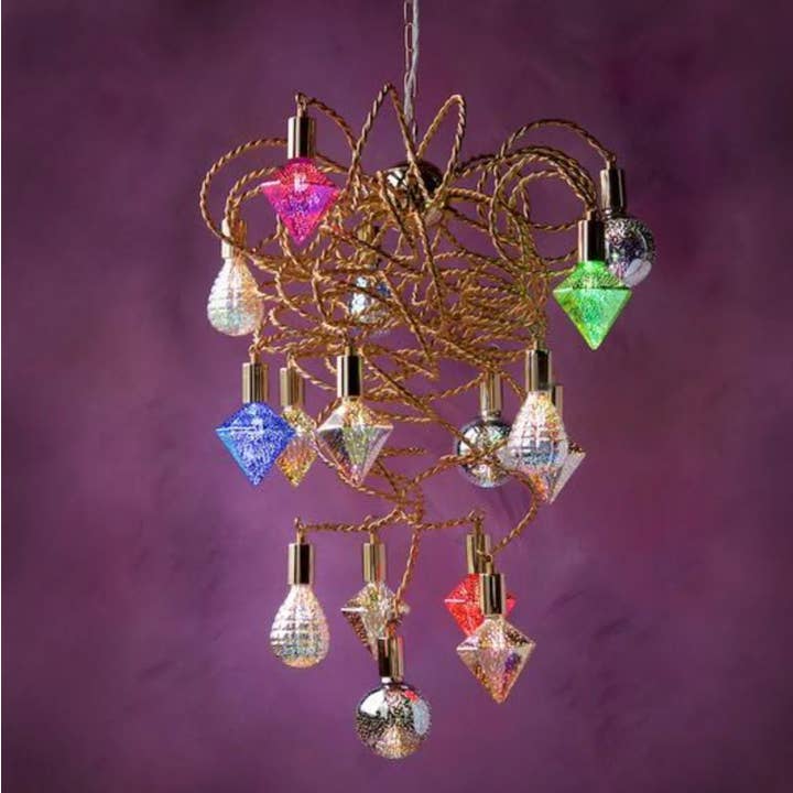 Glitterville - Wholesale Chandelier/Hanging Light - Glitterville Curly Chandelier, Metal, 36" x 30"