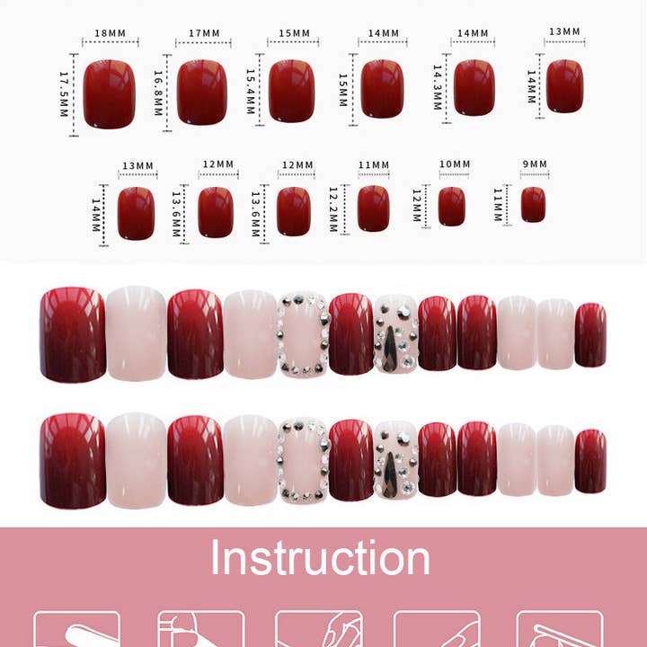 Red Pink Nail Patch MIS0804 for wholesale on Faire3