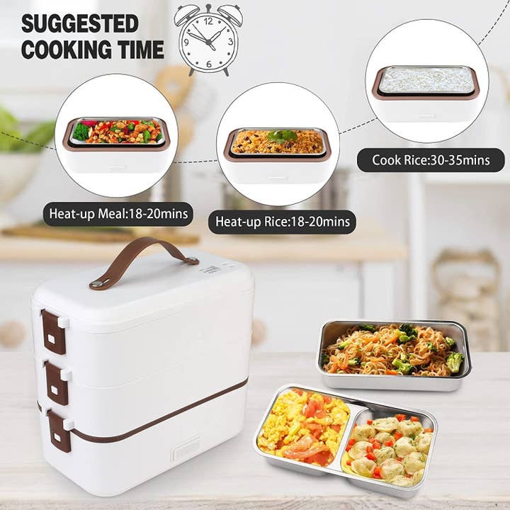 VIGOR - Wholesale Lunch Bag/Box - Heated Lunch Box 800 ml Self Cooking Electric Lunch Box, Por4