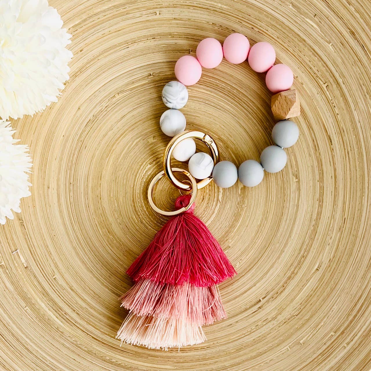 Tiny Gift Society - Wholesale Keychain Bracelet - Bangle Keychain | Silicone Wristlet Key Ring | Ombre Tassel7