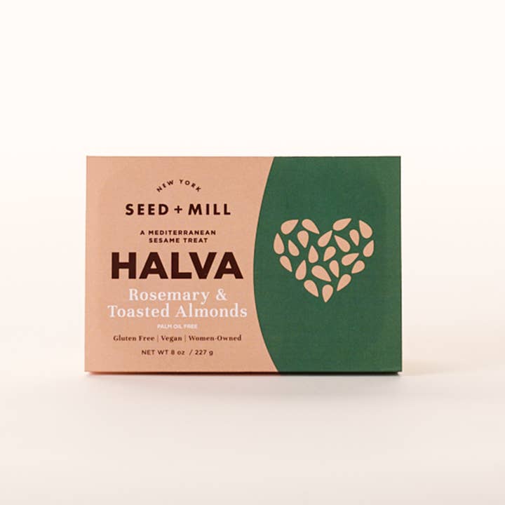 Seed + Mill - Wholesale Chocolate - Rosemary Almond Halva, 227g - Kosher Sesame Candy