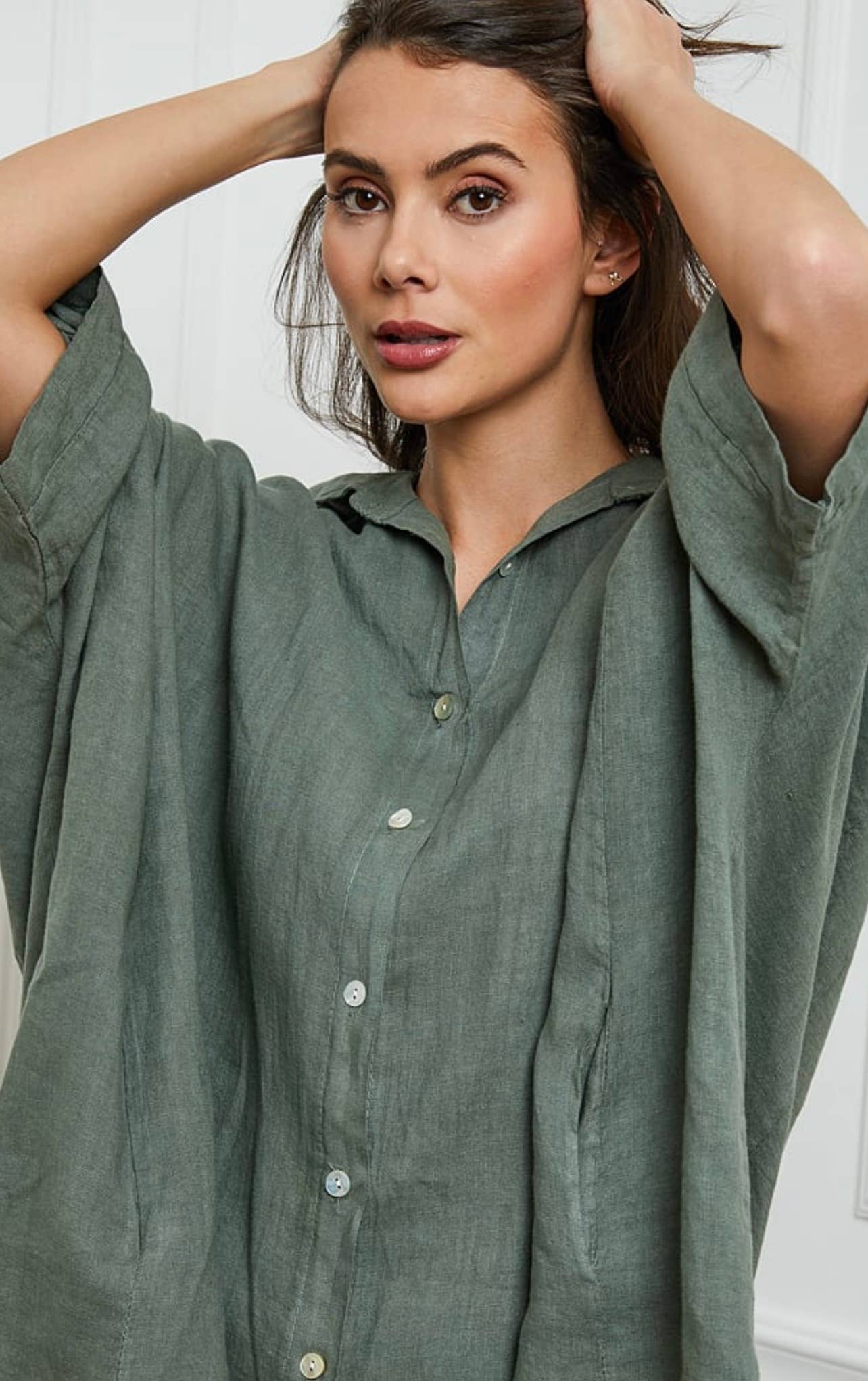 LÉA & LUC - Wholesale Button Down Shirt - Women's - 100% Linen Shirt REF. 285867