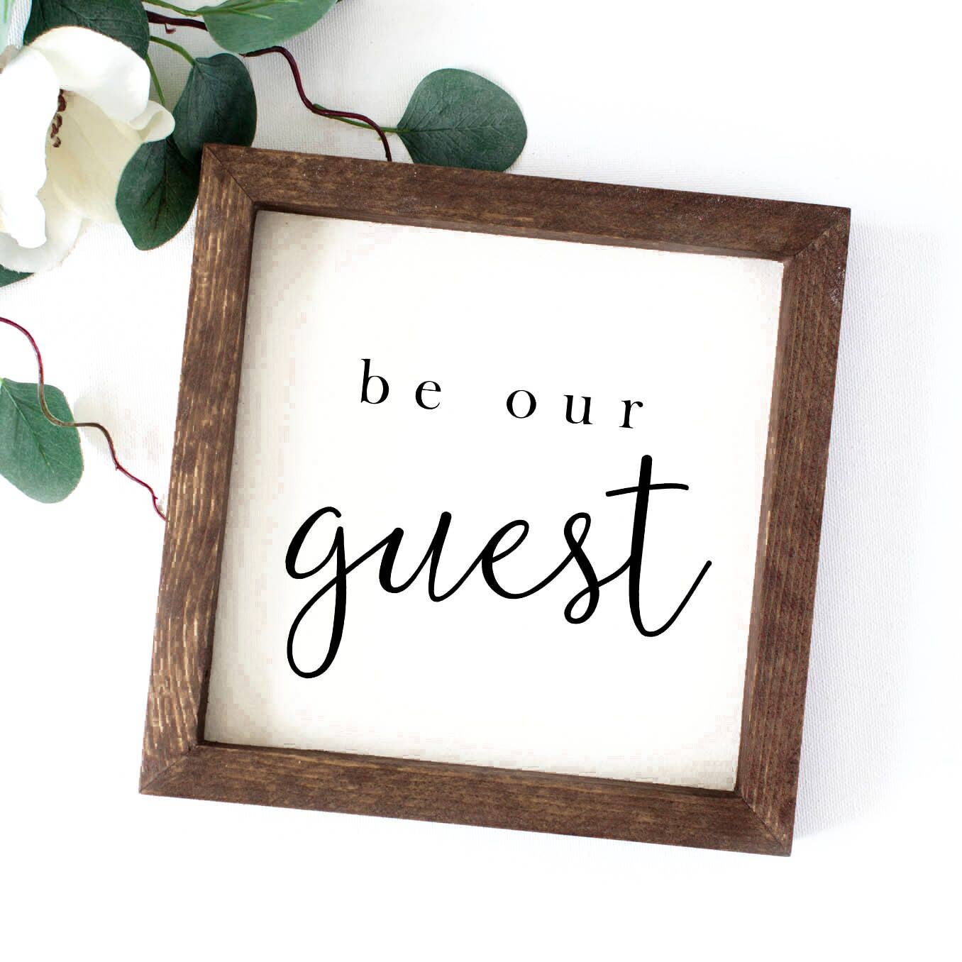 Charming Wood Home - Wholesale Wall Sign - Be Our Guest Square Painted Wood Sign0